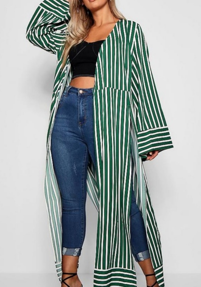 Boohoo Tops - Striped Kimono